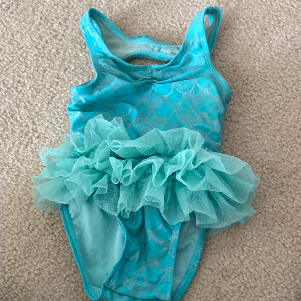 Aqua Mermaid Swimsuit with Tulle Skirt